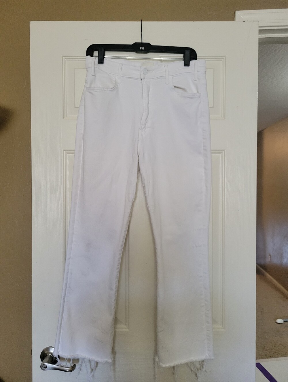 Women's White High-Rise Straight Jeans